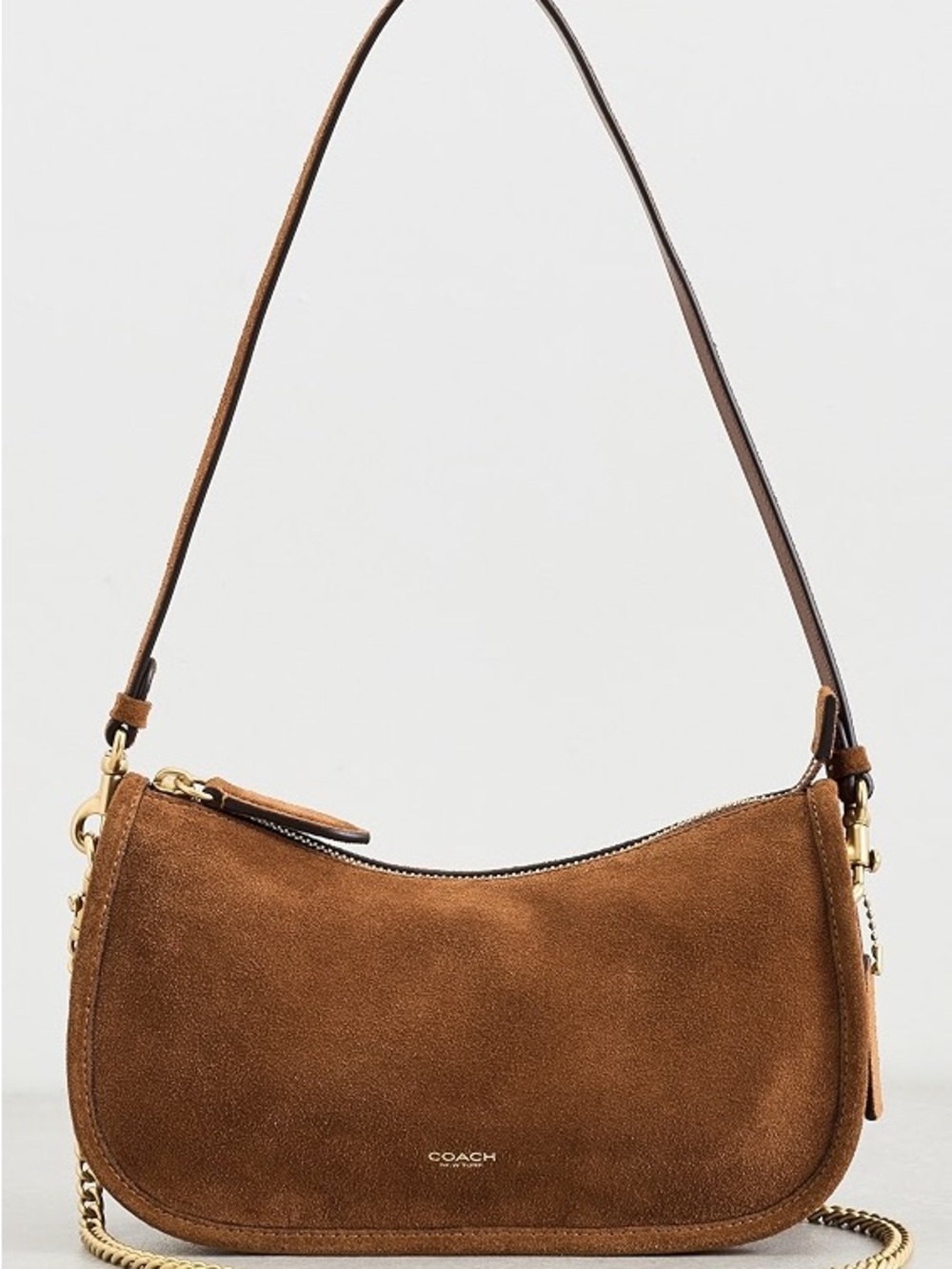 Coach Waverly Shoulder Bag in Chestnut Brown with Gold Hardware